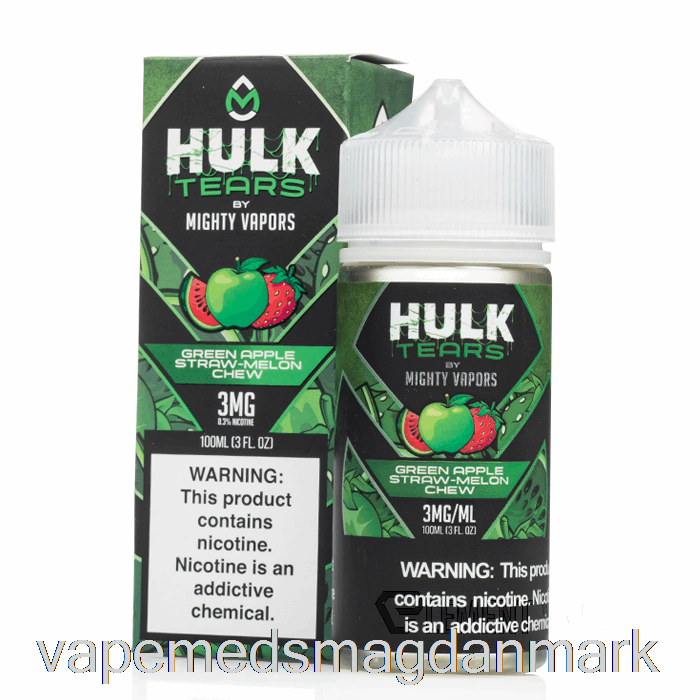 Vape Med Smag Grøn æble Halm Melon Tygge - Hulk Tears - 100ml 6mg